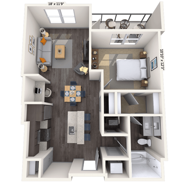 Floorplan image of unit 1711