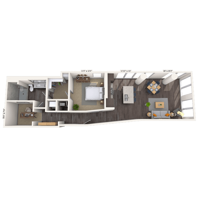 Floorplan image of unit 1712