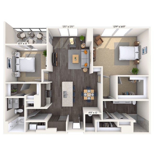 Floorplan image of unit 2205