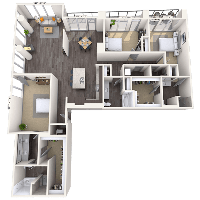 Floorplan image of unit 2212