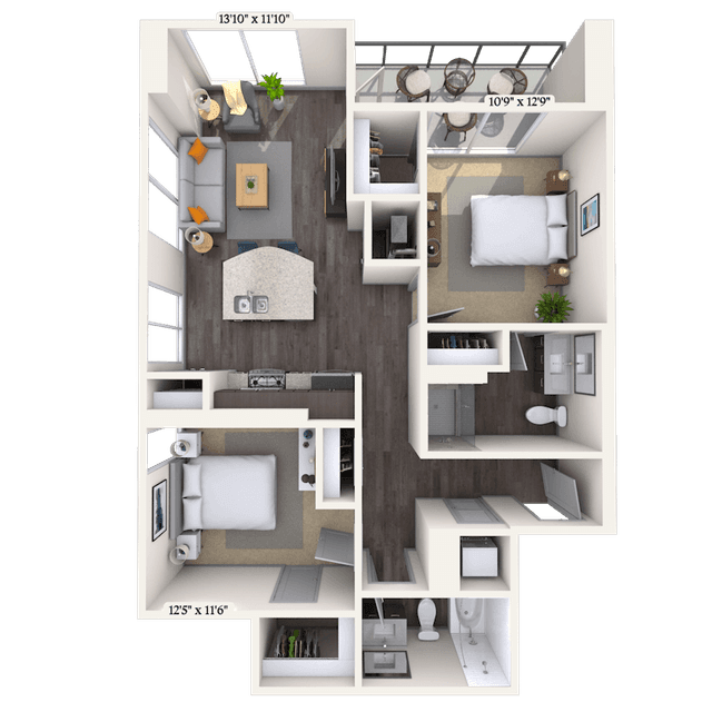 Floorplan image of unit 915