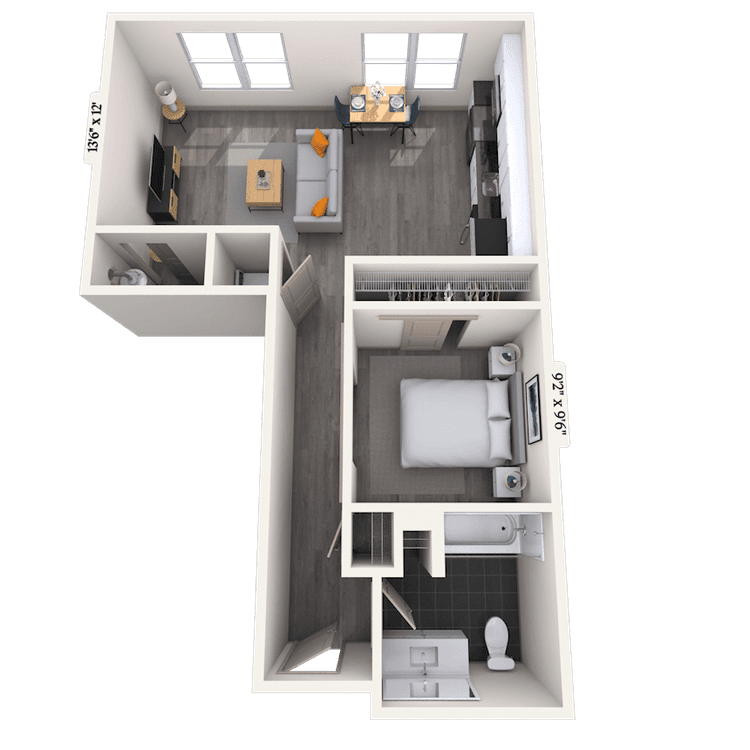 Floorplan image of unit 116