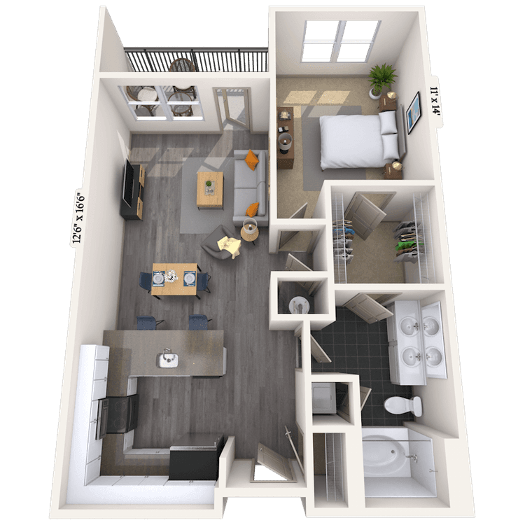 Floorplan image of unit 163