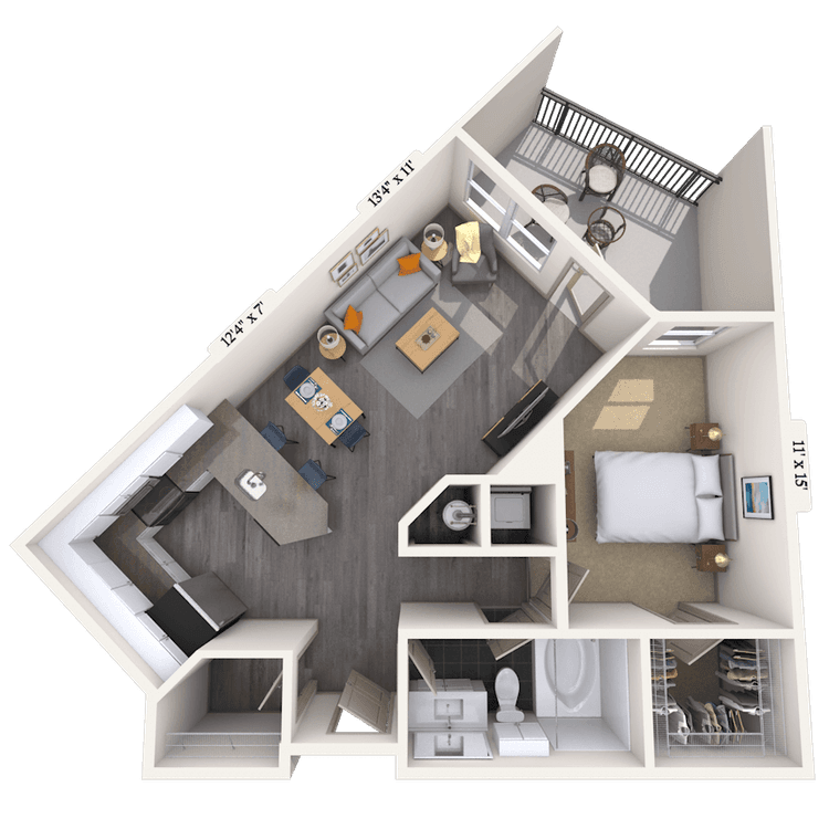 Floorplan image of unit 385