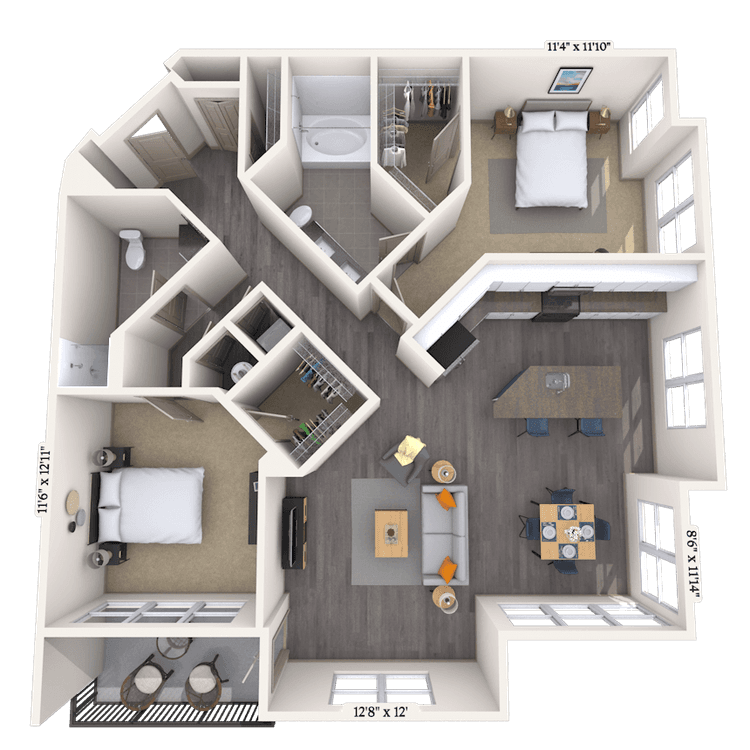Floorplan image of unit 456