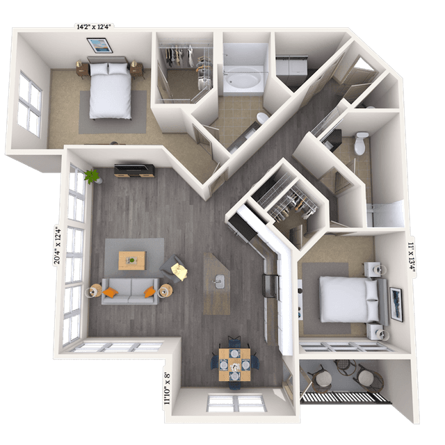 Floorplan image of unit 488