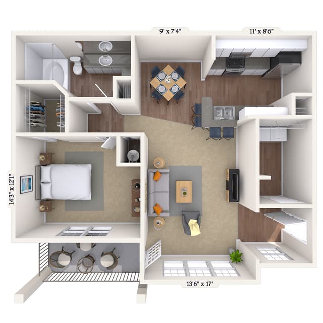 Floorplan image of unit 01115