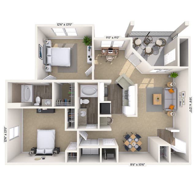 Floorplan image of unit 1113