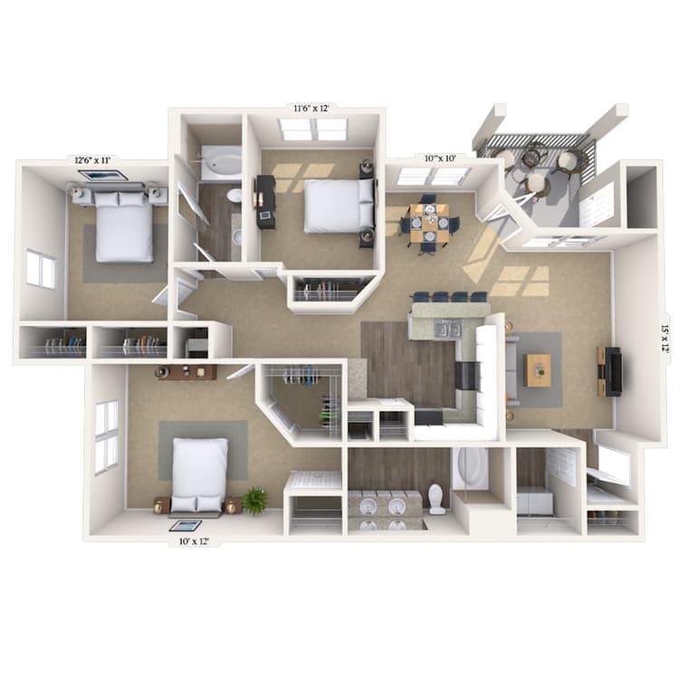 Floorplan image of unit 11605