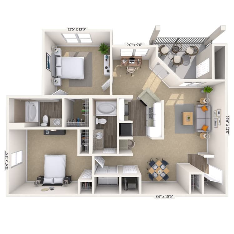 Floorplan image of unit 1204