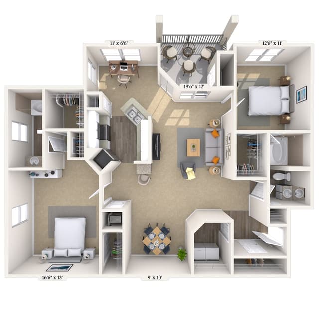 Floorplan image of unit 1713
