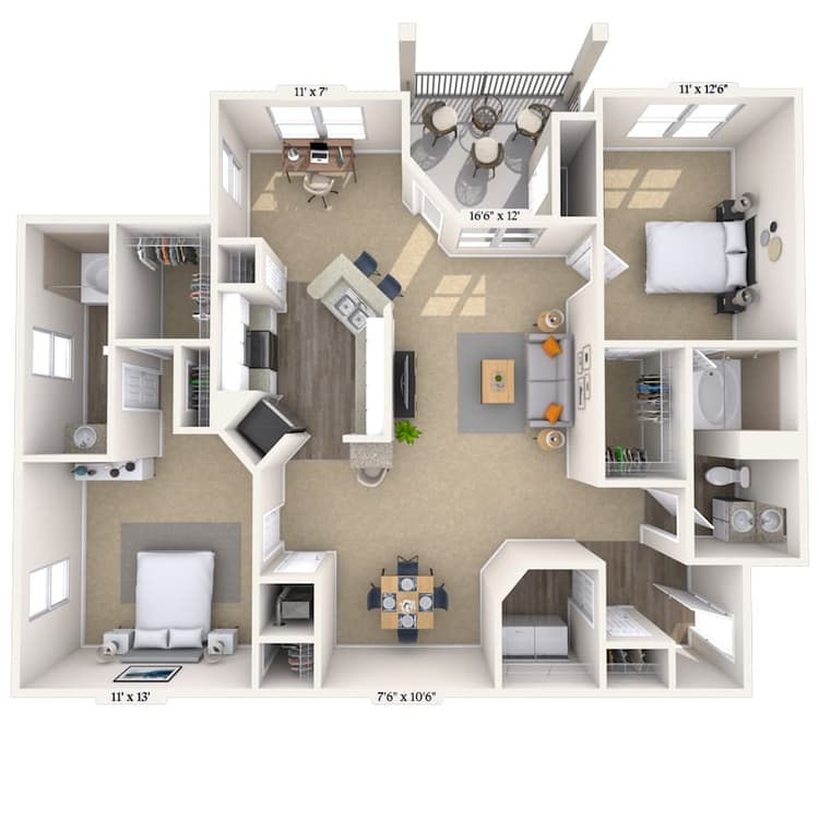 Floorplan image of unit 1806
