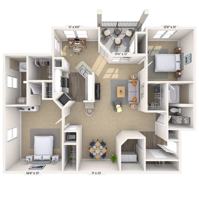Floorplan image of unit 1928