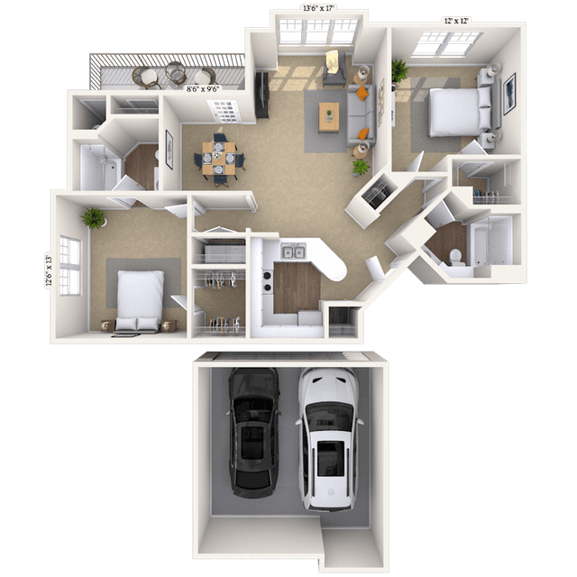 Floorplan image of unit 212107