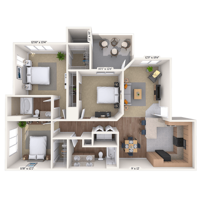 Floorplan image of unit 303073