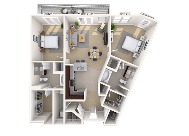 Floorplan image of unit 06-2318