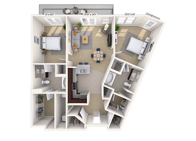 Floorplan image of unit 06-2318
