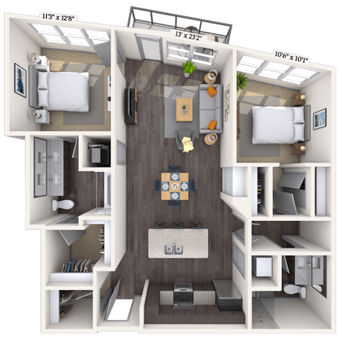 Floorplan image of unit 1254