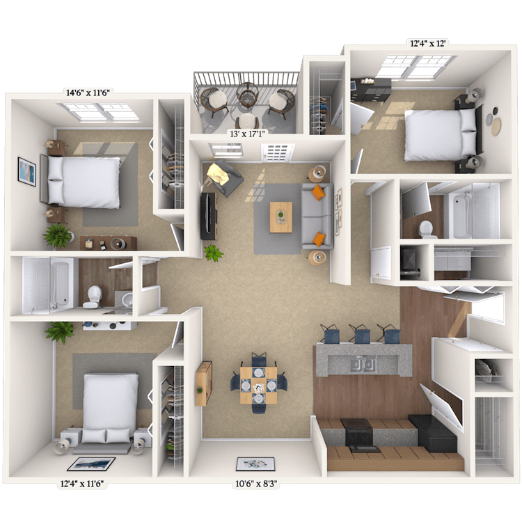 Floorplan image of unit 171716