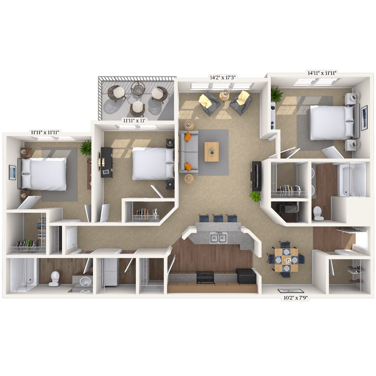 Floorplan image of unit 242423