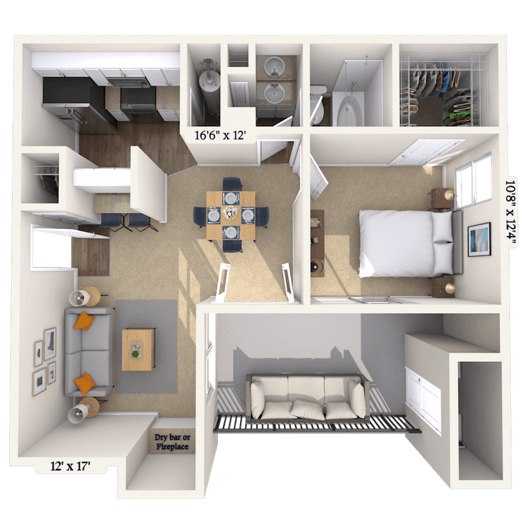 Floorplan image of unit 101027