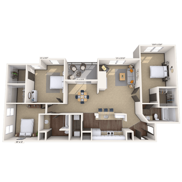 Floorplan image of unit 151514