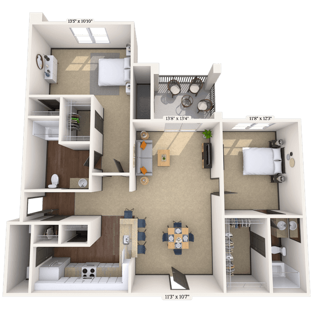 Floorplan image of unit 2226