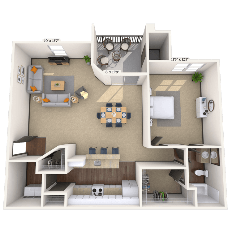Floorplan image of unit 252526