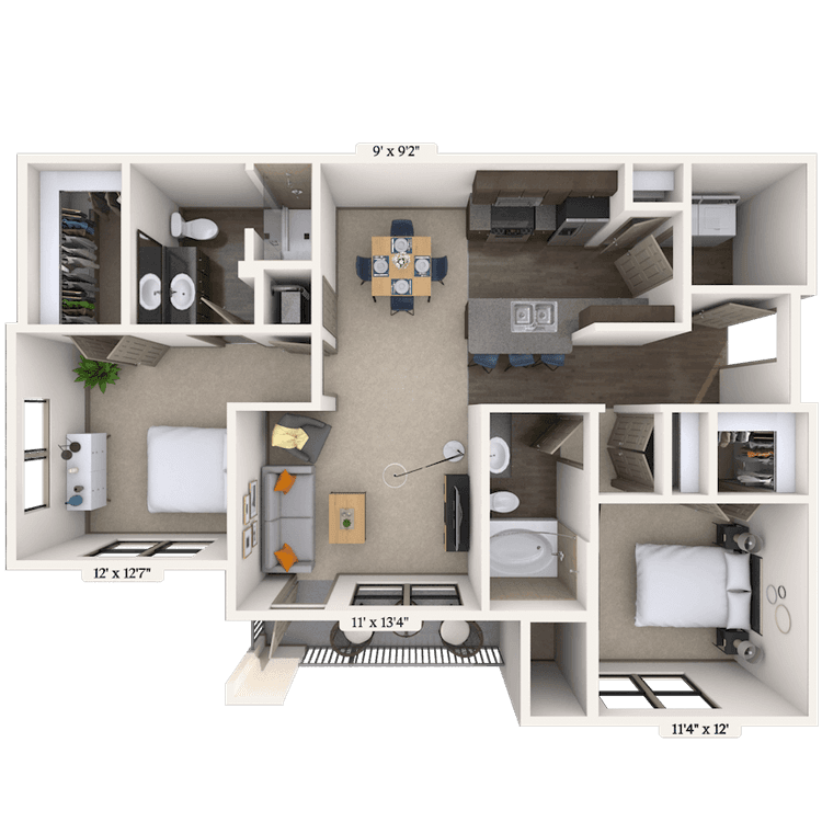 Floorplan image of unit 10201