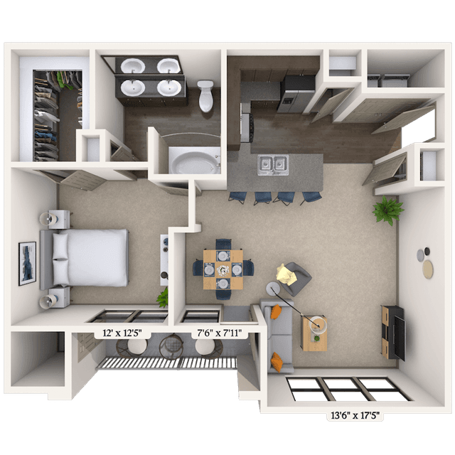 Floorplan image of unit 02307