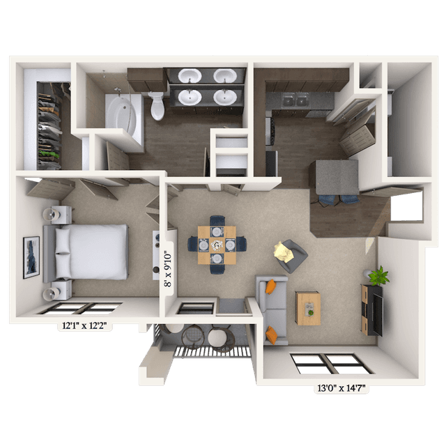 Floorplan image of unit 14205