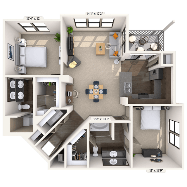 Floorplan image of unit 06201