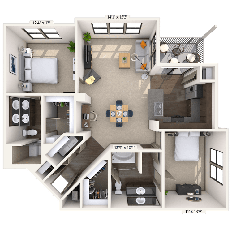 Floorplan image of unit 16203