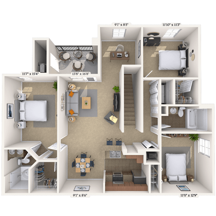 Floorplan image of unit 0104208