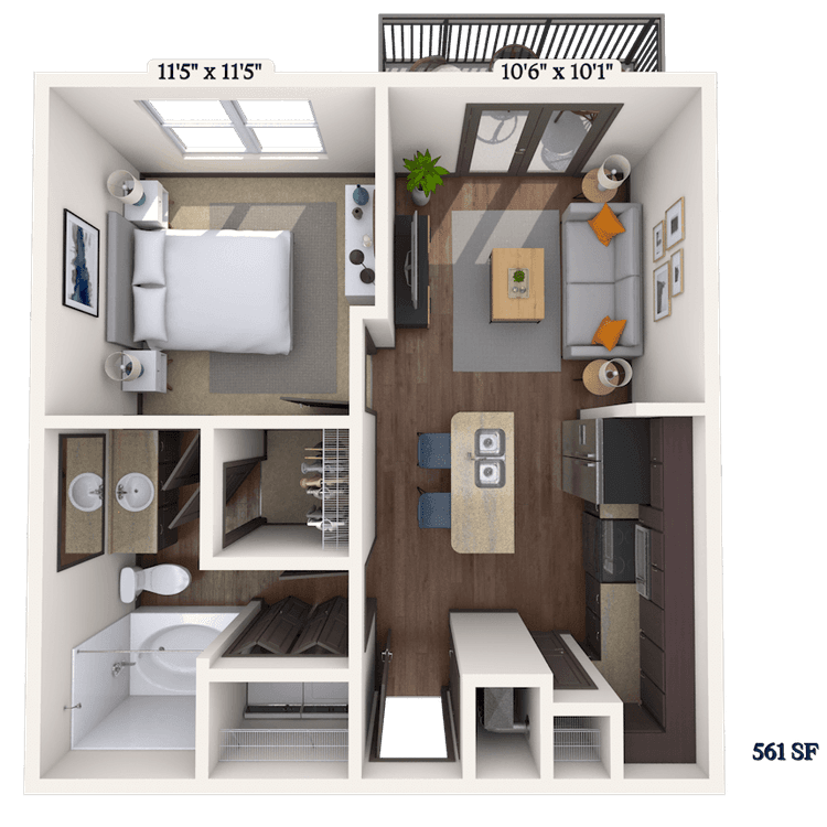 Floorplan image of unit 1202