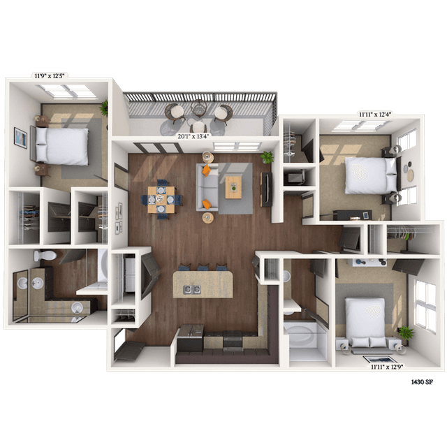 Floorplan image of unit 3427