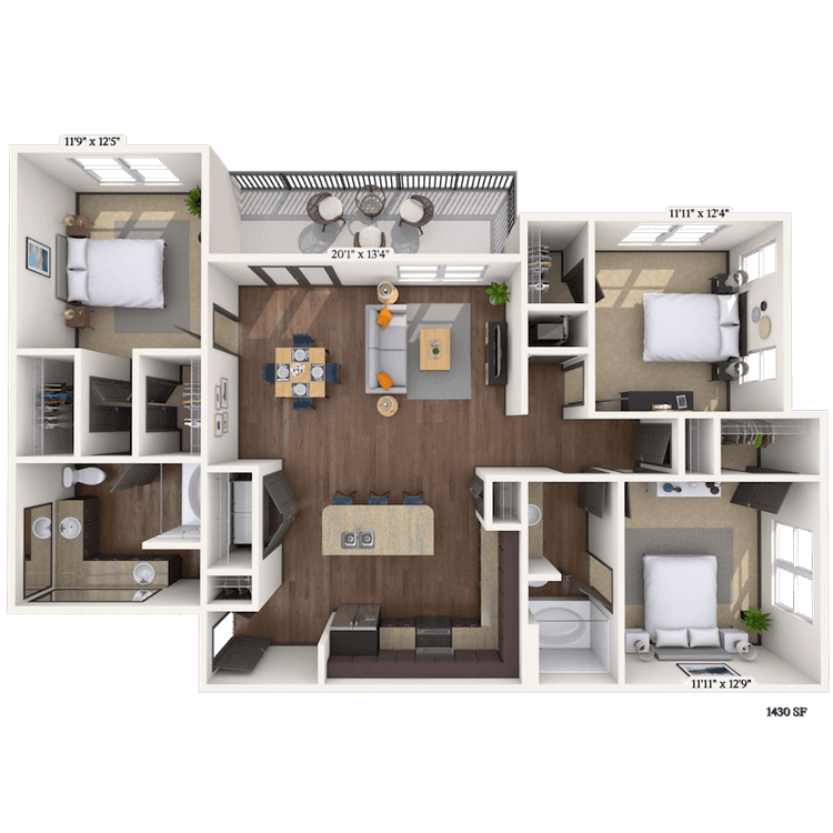 Floorplan image of unit 4128