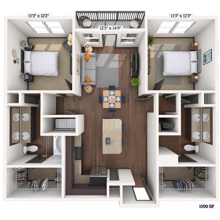 Floorplan image of unit II 16306