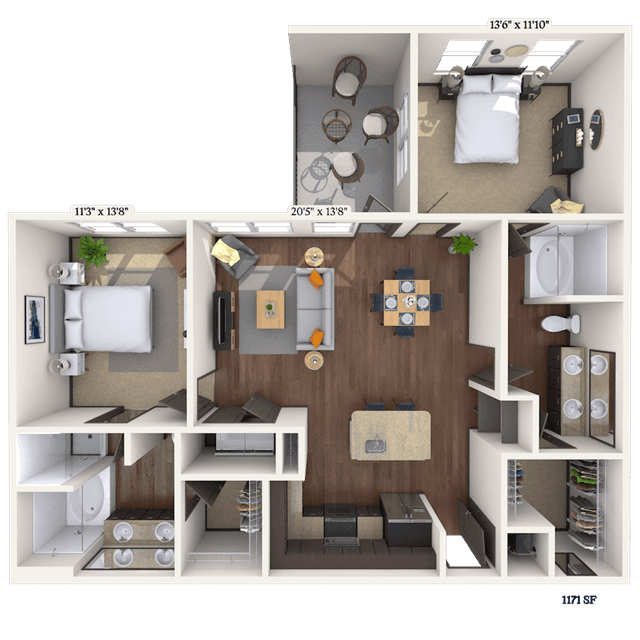 Floorplan image of unit II 11408