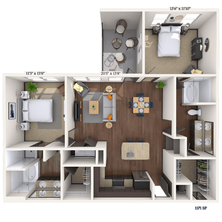 Floorplan image of unit II 11408