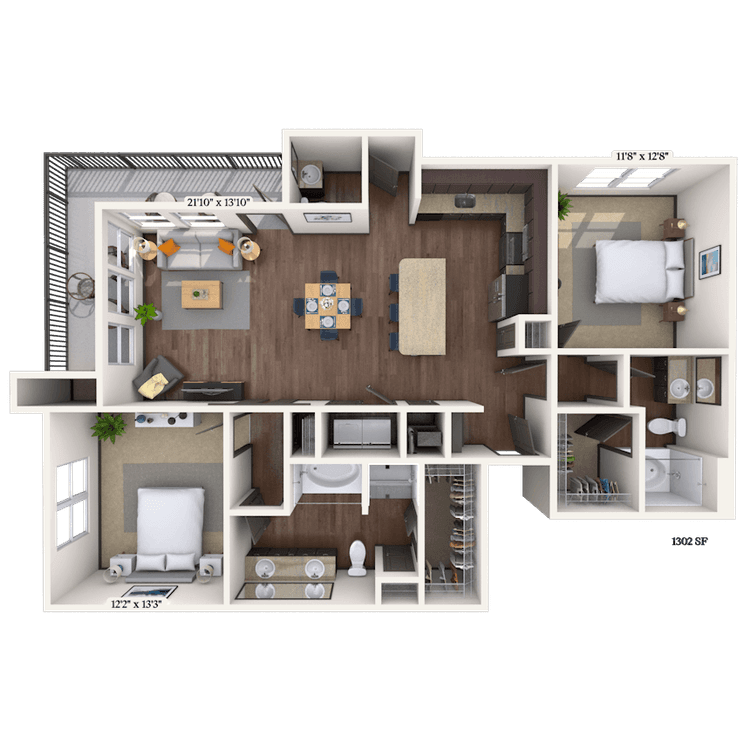 Floorplan image of unit II 13307