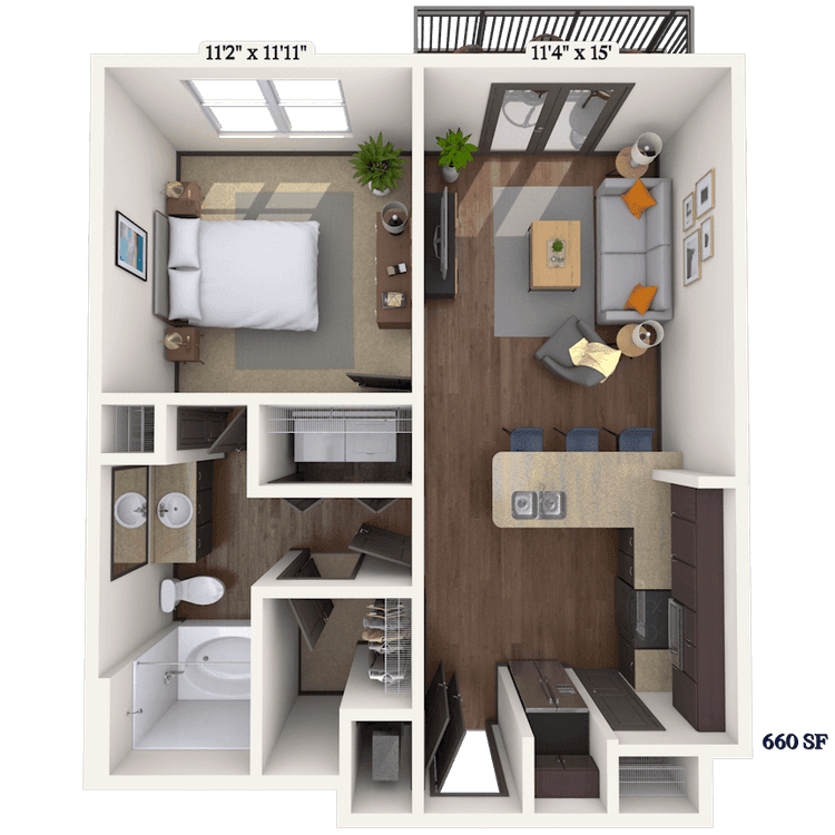 Floorplan image of unit 3308