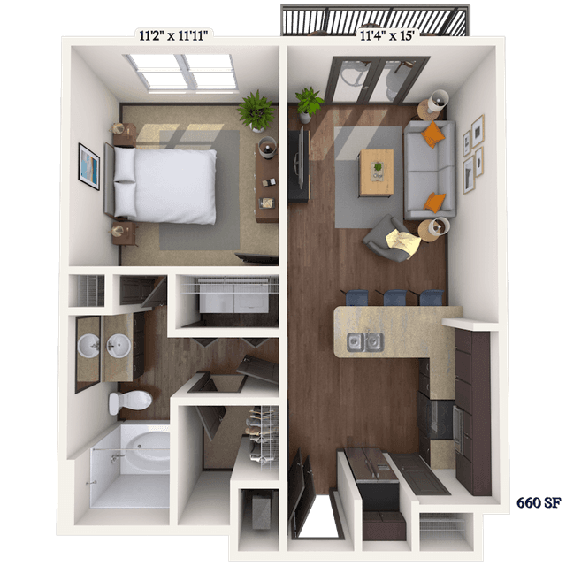 Floorplan image of unit 3406