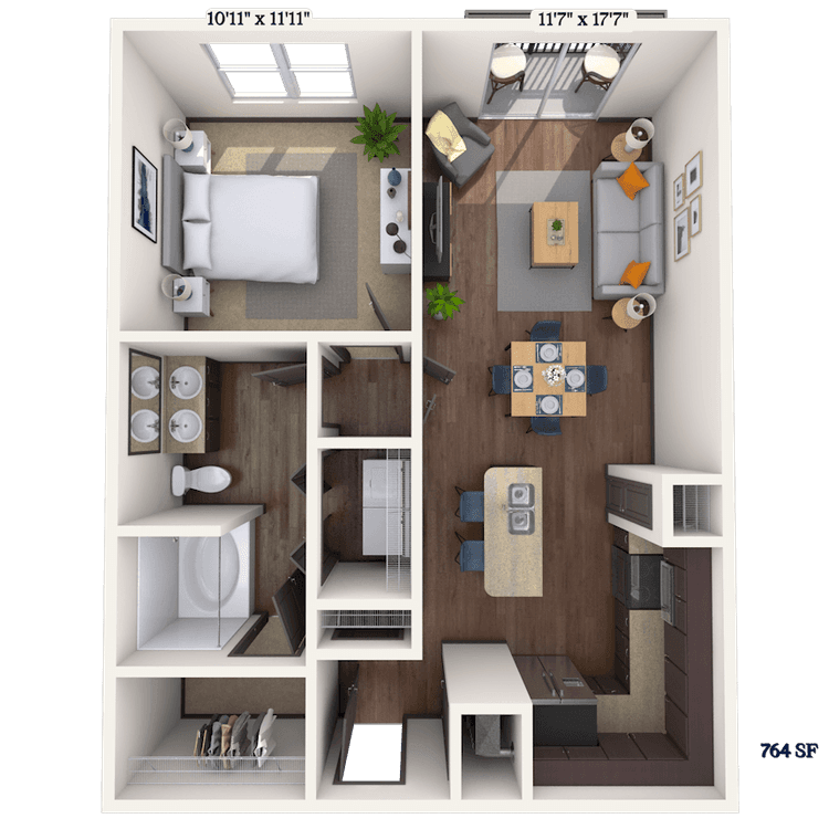 Floorplan image of unit 3209
