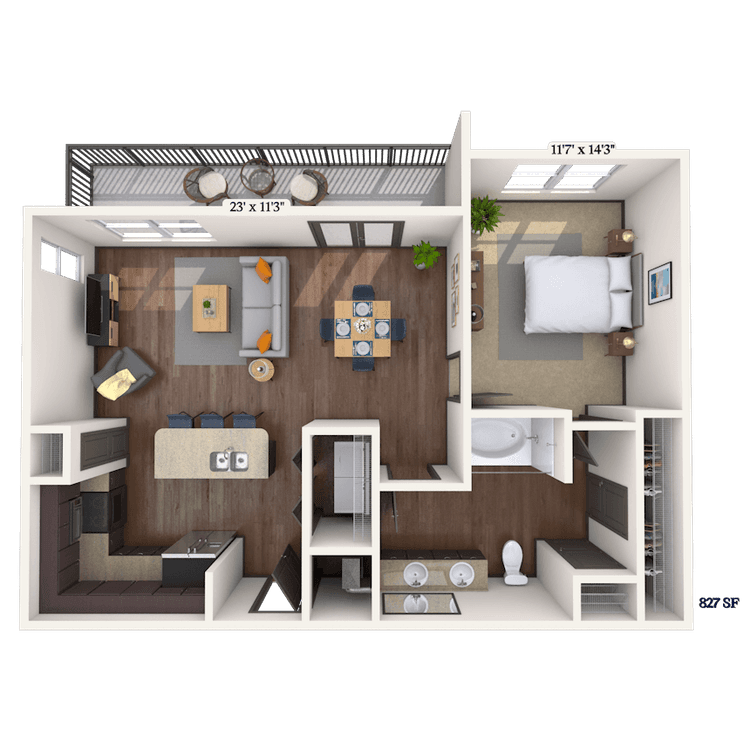 Floorplan image of unit 1201