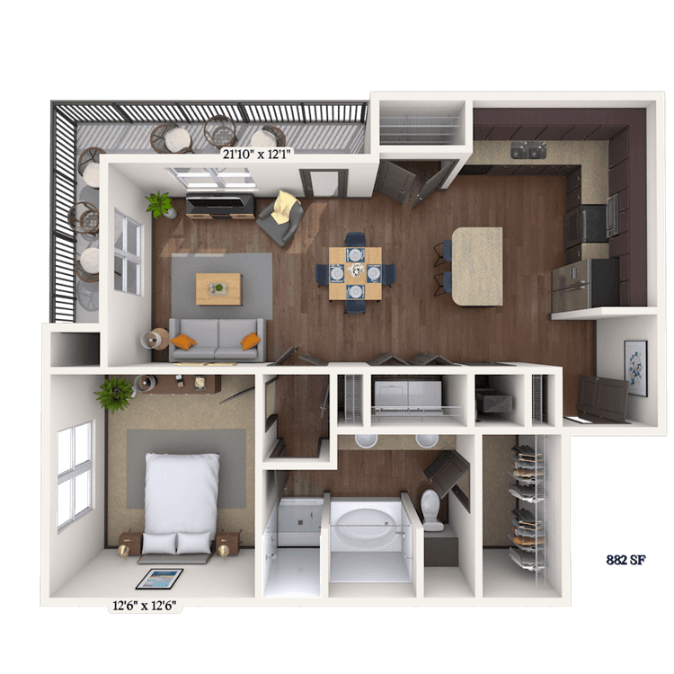Floorplan image of unit 2219