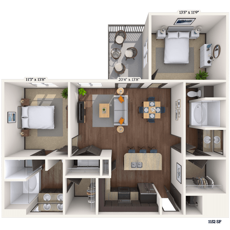 Floorplan image of unit 1419