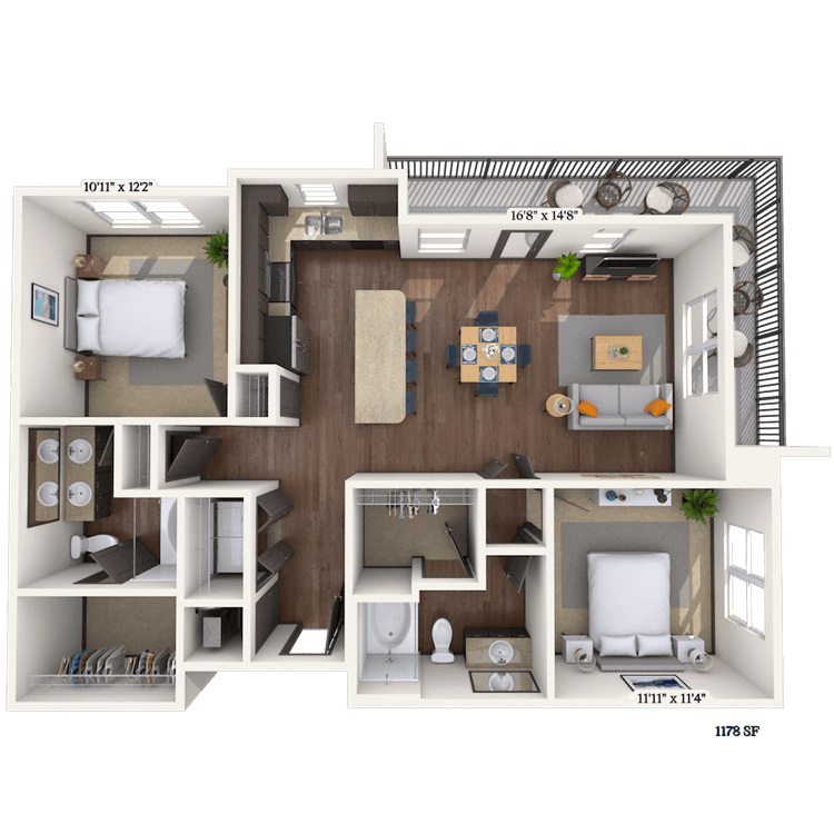 Floorplan image of unit 4416