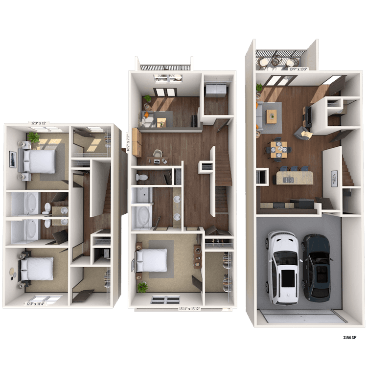 Floorplan image of unit 6104