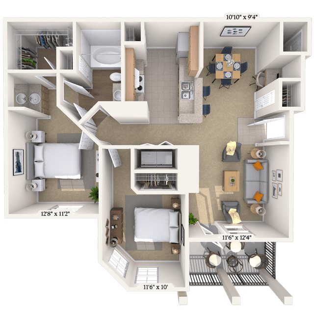 Floorplan image of unit 11104